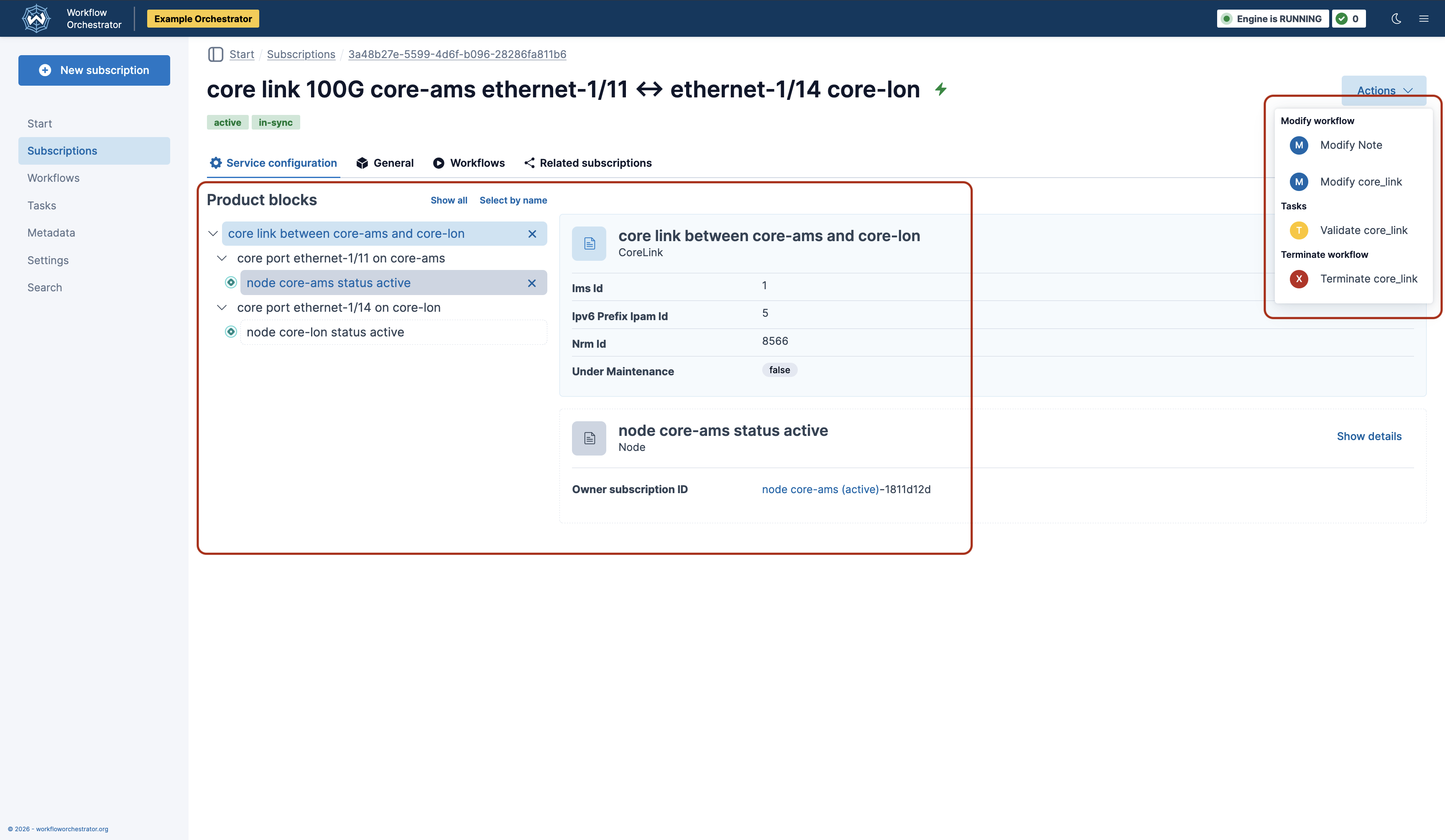 Core Link subscription page